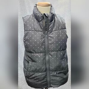 Girl's "Old Navy" Dark Gray Puffy Polka Dot Vest